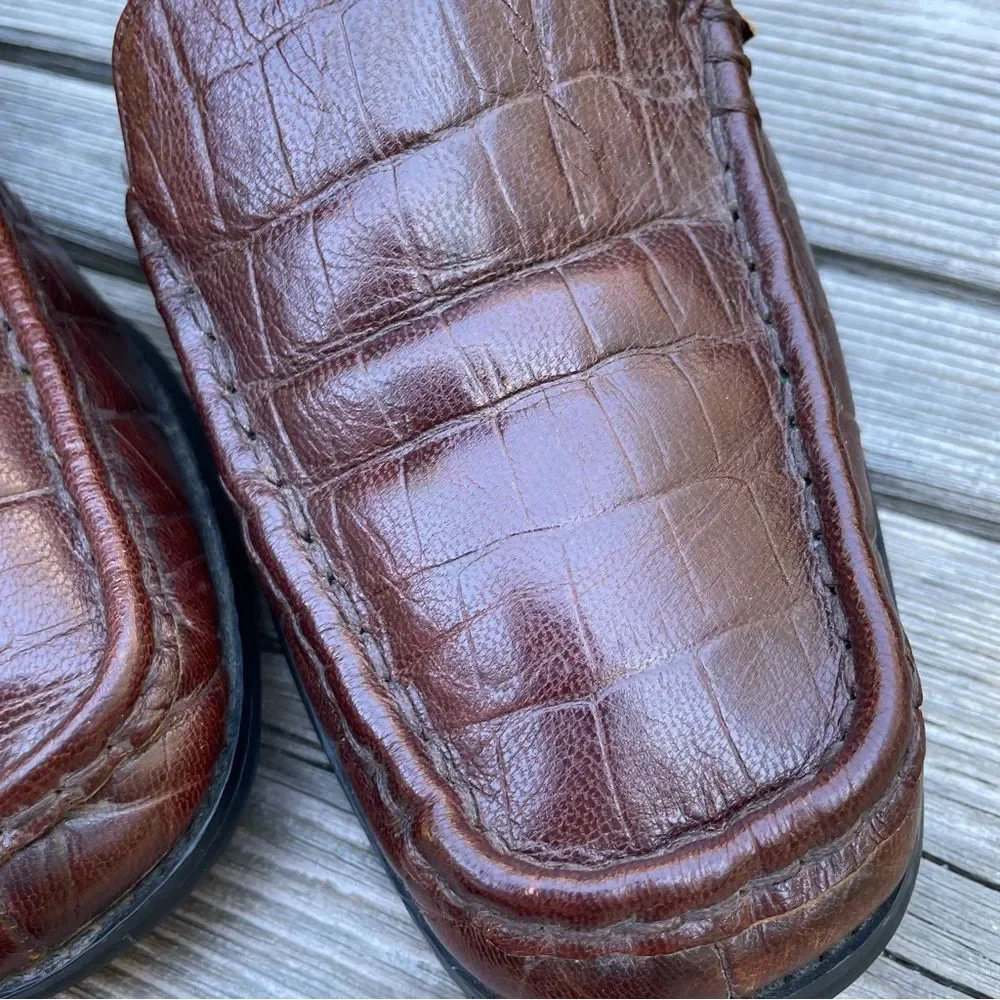 Falchi by Carlos Falchi “Lana” brown leather loafers 8.5
